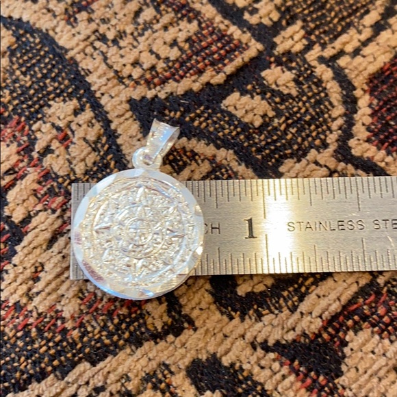 New Solid silver Aztec sun calendar Pendant - Picture 6 of 10